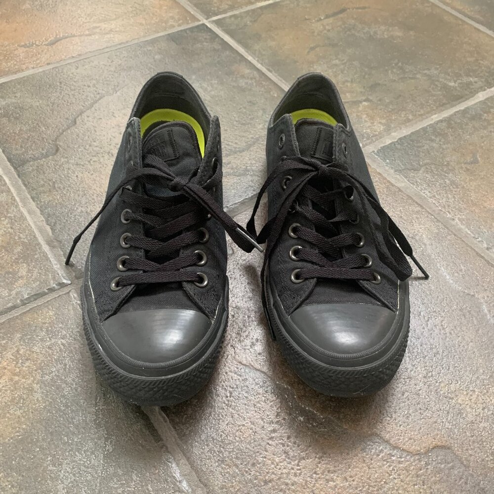 Converse all black All Star Chuck II with Lunarlon